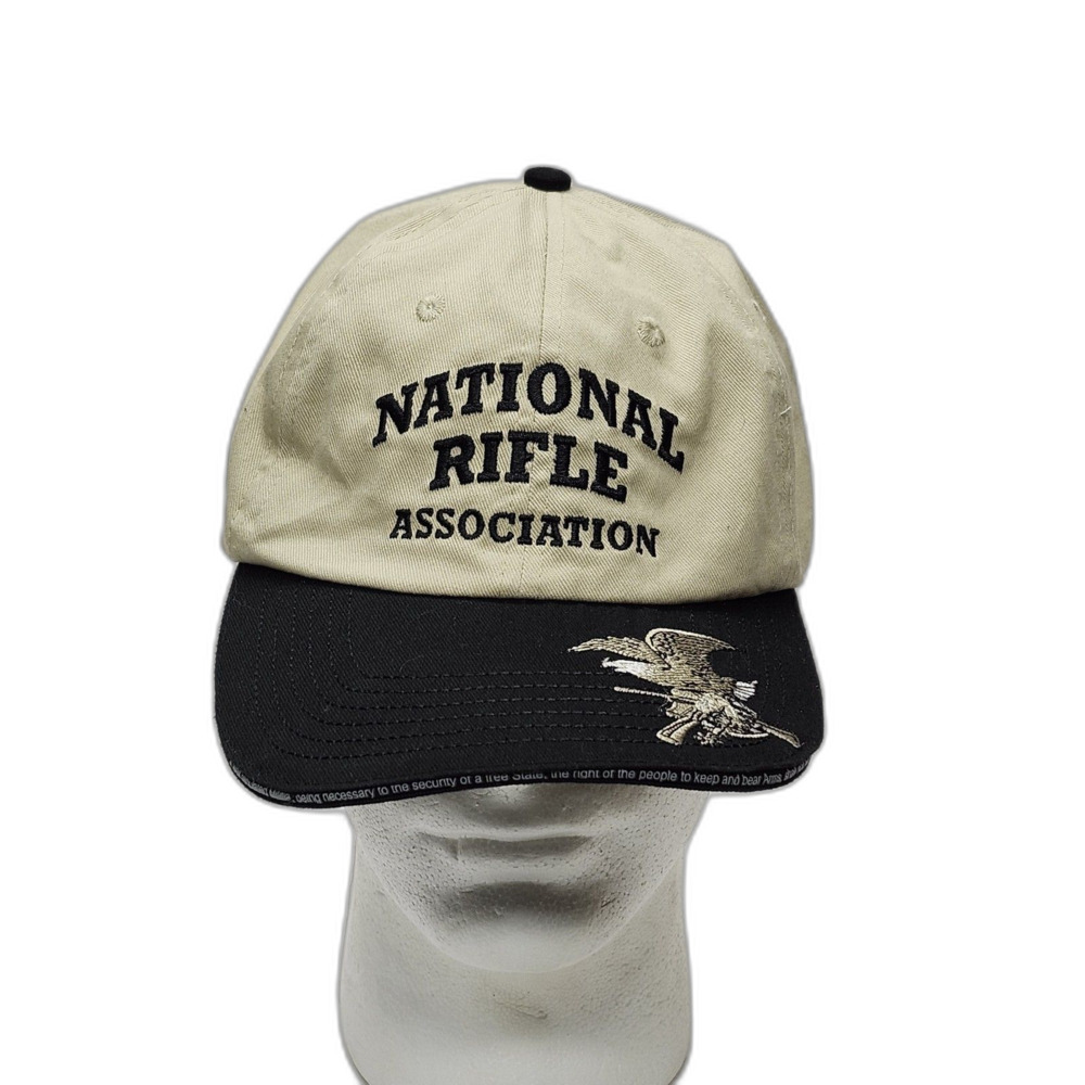 NRA National Rifle Association 1871 Embroidered Cotton Baseball Cap Hat Tan